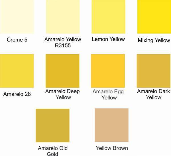 Tintas para Porcelana - Amarelos