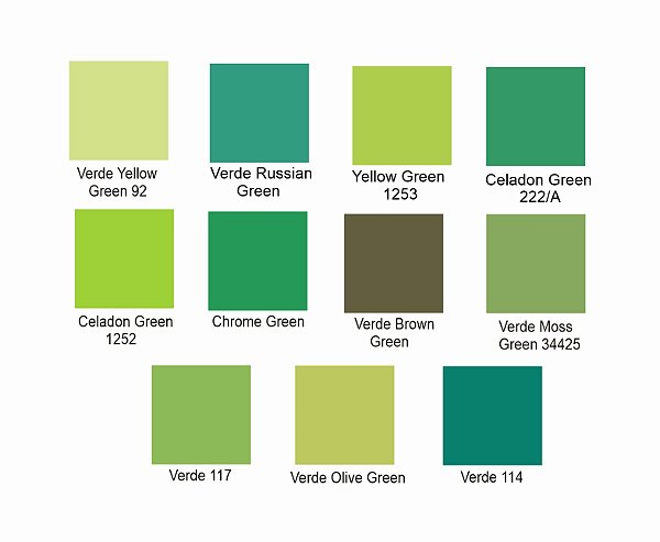 Tintas para Porcelana - Verdes