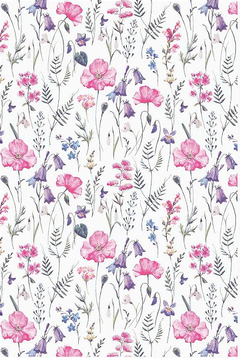 Decalque para Porcelana - Tapete Aquarela Floral