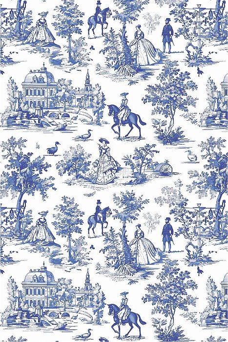 Decalque para Porcelana - Toile de Jouy AZUL MARINHO