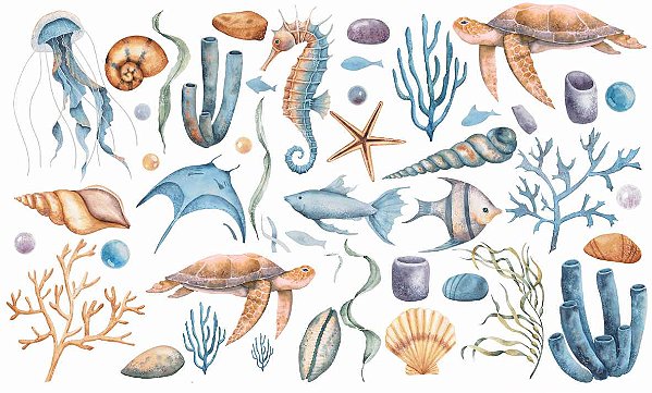 Decalque para Porcelana - Tapete Oceano