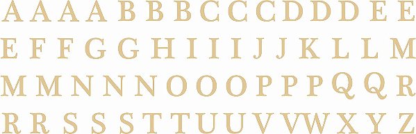 Decalque para Porcelana - Alfabeto 1cm Metalizado Dourado