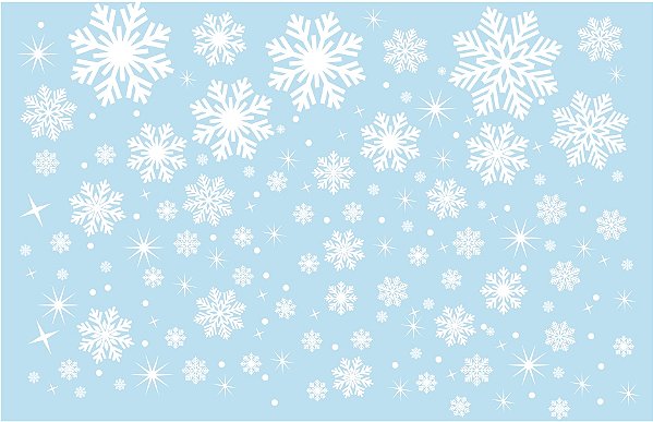 Decalque para Porcelana - Flocos de Neve BRANCO