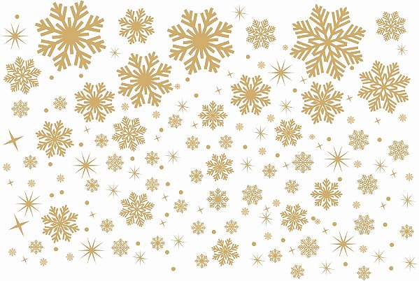 Decalque para Porcelana - Flocos de Neve OURO