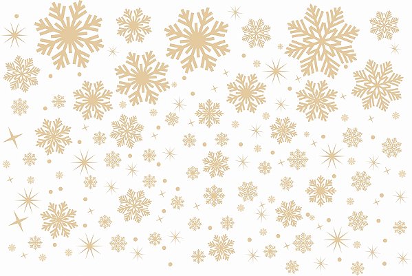 Decalque para Porcelana - Flocos de Neve METALIZADO DOURADO