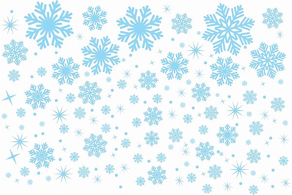 Decalque para Porcelana - Flocos de Neve AZUL CÉU CLARO