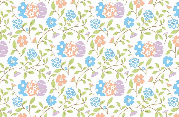 Decalque para Porcelana - Páscoa Alegria em Flores