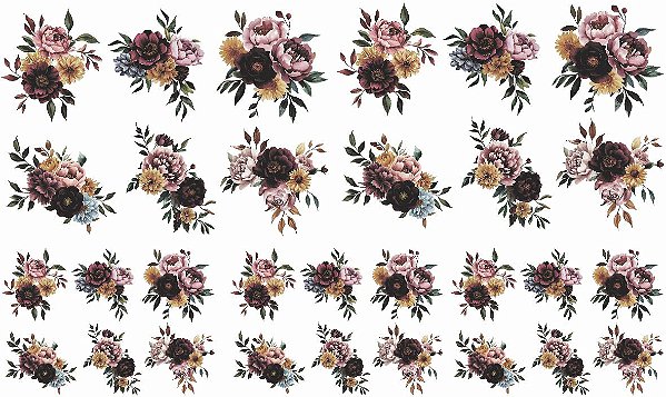 Decalque para Porcelana - Peônias