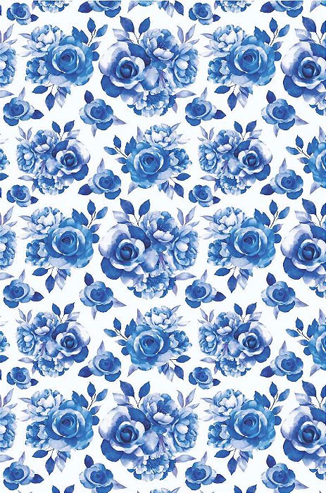 Decalque para Porcelana - Tapete Rosa Charme AZUL