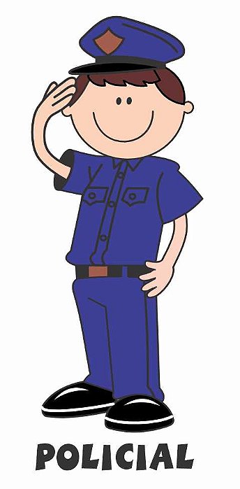 Decalque para Porcelana - Policial(o) Azul