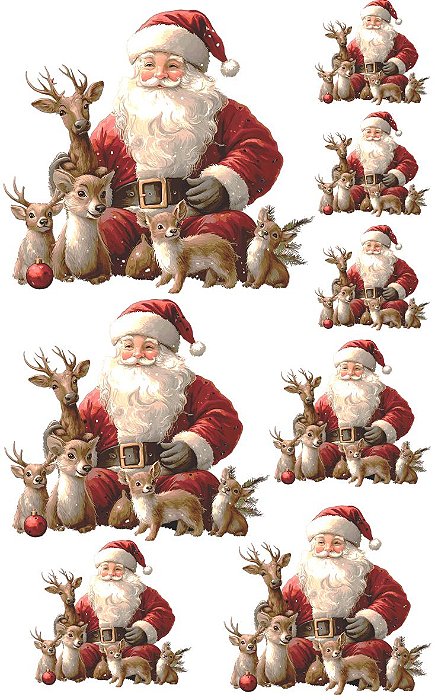 Decalque para Porcelana - Noel com Animais