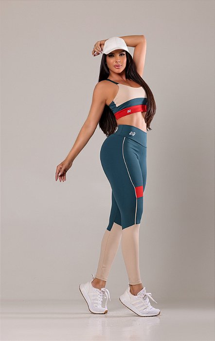 Conjunto Mari Verde Com Nude