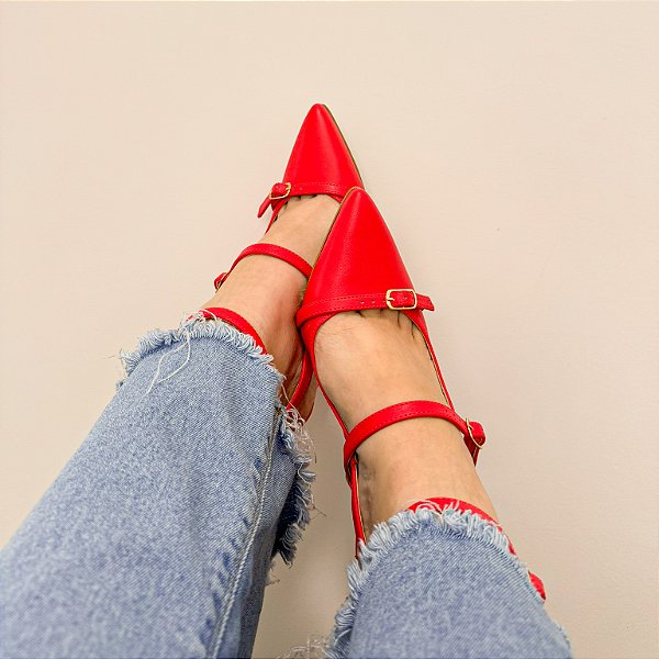 Scarpin Slingback Millano Vermelho