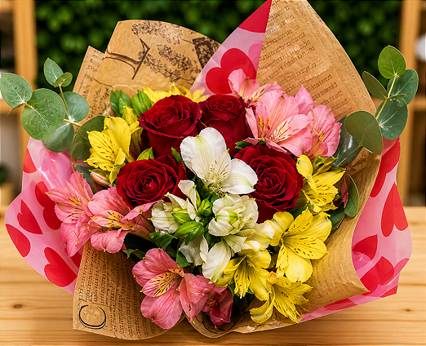 Buquê de Flores Mistas com Rosas Vermelhas – Presente Especial