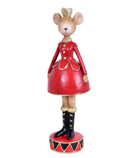 ADORNO CAMUNDONGO FÊMEA VERMELHA 21,5CM
