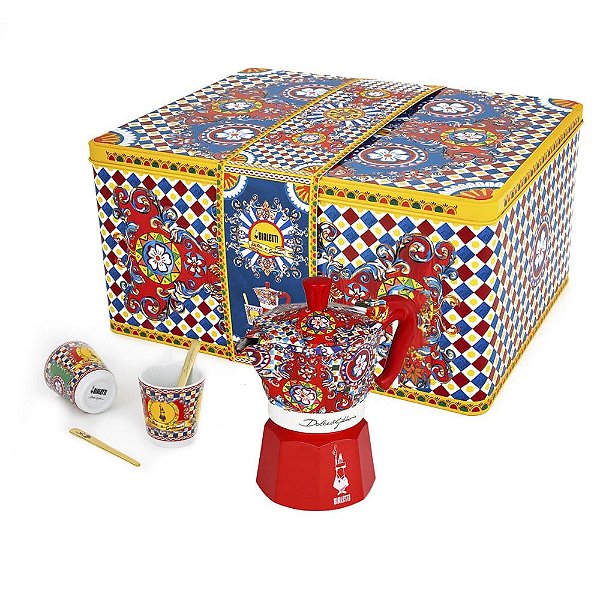 Set Moka Express com 2 Xícaras Dolce & Gabbana By Bialetti Vermelho