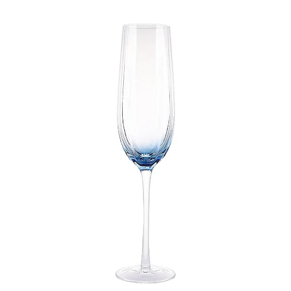 Taças Transparente E Azul champanhe formato de tulipa (2unidades)
