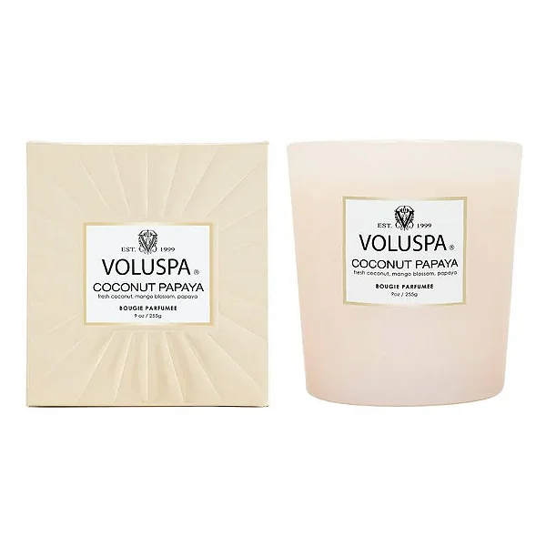 VELA COPO VIDRO CLASSICO 60H COCONUT PAPAYA 255g