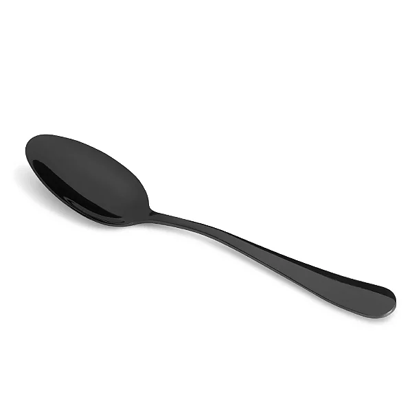 colher de sobremesa preta 6 unidades