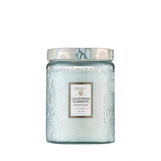 Vela Pote Vidro Relevo G California Summers Voluspa