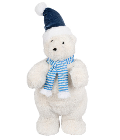 ENFEITE URSO POLAR COM BRILHO 45CM