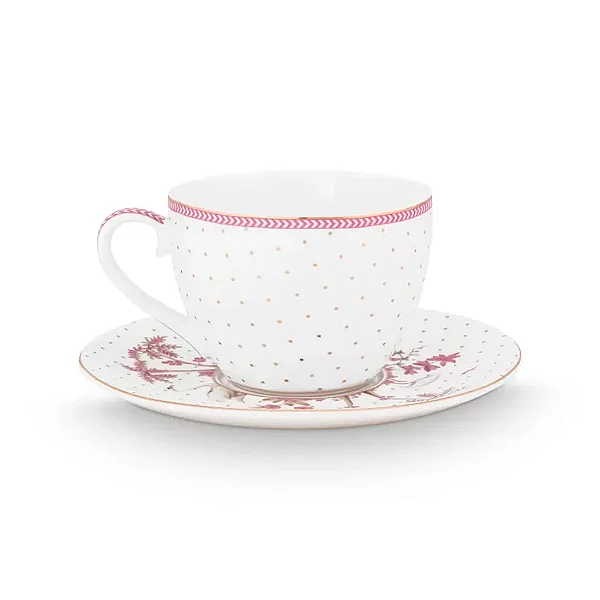 Set/2 Xícaras de Chá Dots Rosa - Jolie