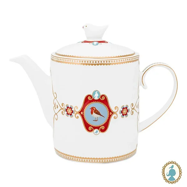 Bule Medallion Branco - Love Birds