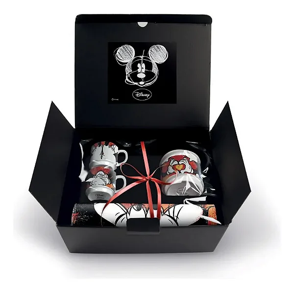 Kit 2 Xícaras Para Expresso , açucareiro e  Jogo Americano Estampa Mickey