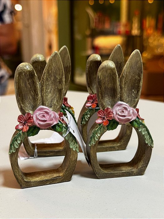 Porta Guardanapo orelhas de coelho cnj. com 4 unidades