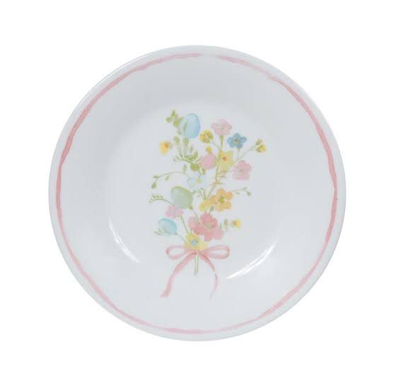 Prato de Sobremesa em Vidro Opalino Bouquet