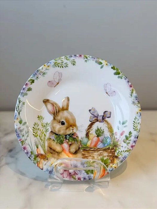 Prato de Sobremesa De Páscoa 17,7cm - conj.4 peças