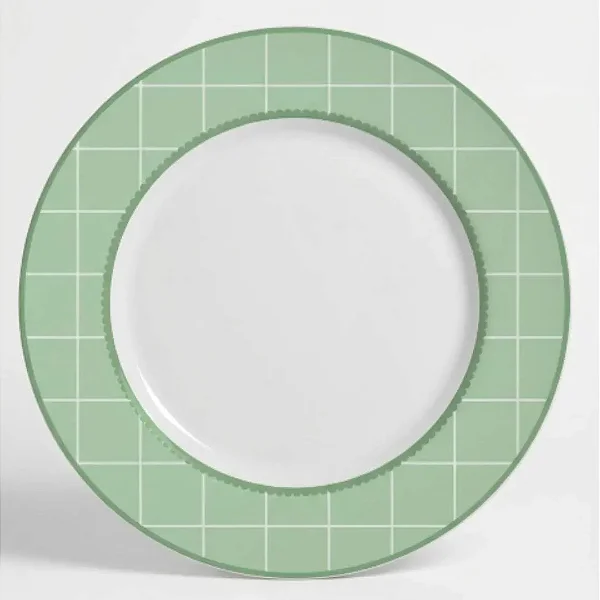 Kit 2 Pratos Rasos Coleção Laços de Páscoa verde Alleanza