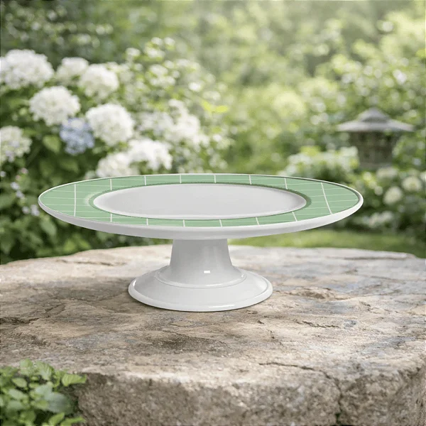 Boleira De Pascoa Laços verde agua Coelho 29cm