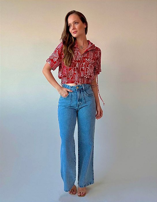 CALCA JEANS WIDE LEG