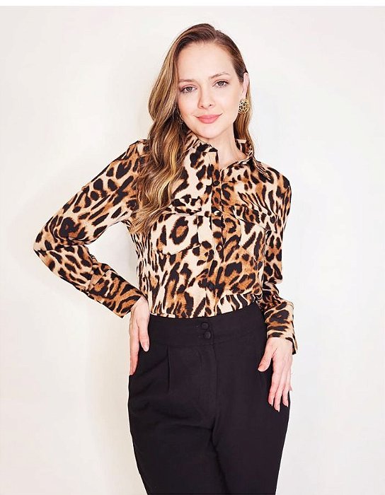 CAMISA ALFAIATARIA  ANIMAL PRINT