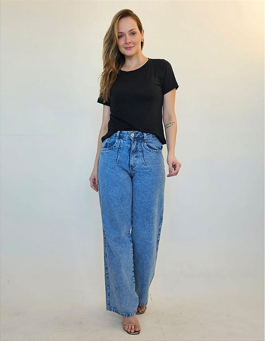 CALCA JEANS WIDE LEG