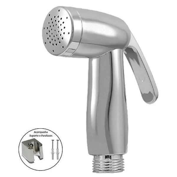 Gatilho Bico p/ Ducha Higiênica Chuveirinho Cromada C/ Suporte