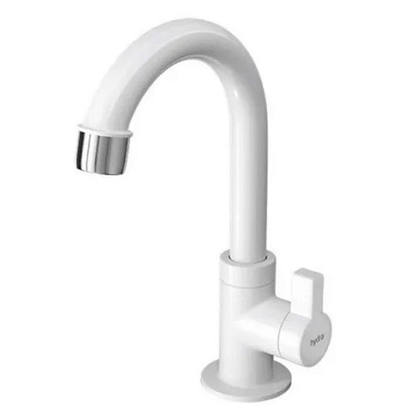 Torneira Hydra Plus Branca Banheiro 1/4 Volta com Bica Móvel