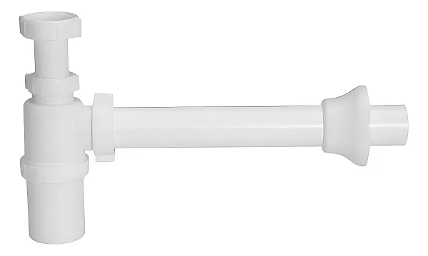Sifão Com Copo Pia Cano 30cm Ajustável Amanco 10549 Branco
