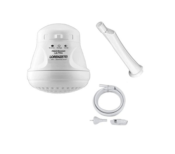 Chuveiro Ducha 5500w 127v Lorenzetti Maxibanho Branco + Cano