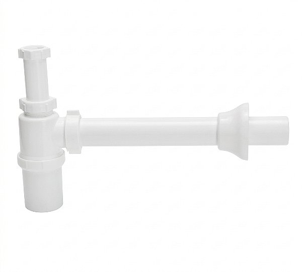 Sifão Lavatório C/ Copo e Cano 30cm Ajustável Amanco Branco