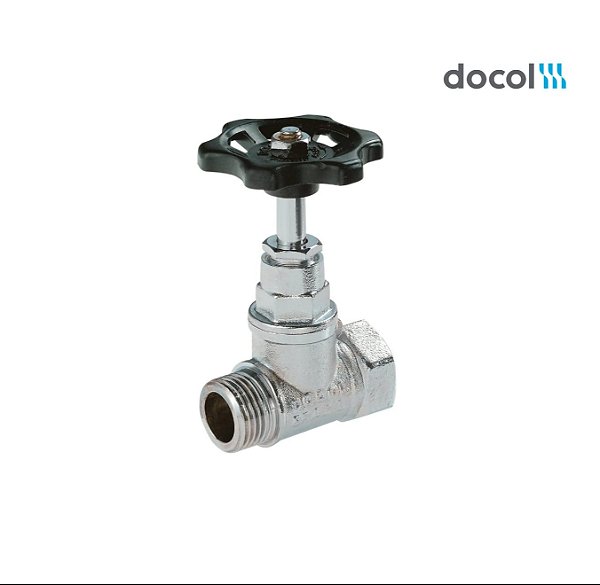 Registro Bruto Pressão Docol 1400 Cromado 1/2 Macho Fêmea Volante Preto