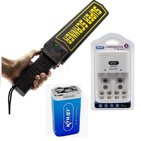 Detector De Metais Com Carregador E Bateria Recarregável