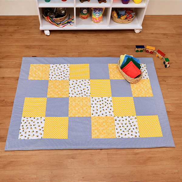 Tapete Patchwork Pedaços de Encanto - Cinza