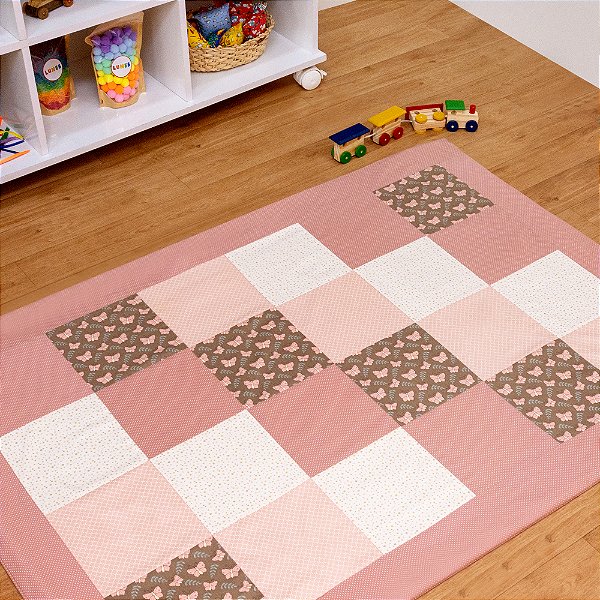 Tapete Patchwork Pedaços de Encanto - Rose Gold