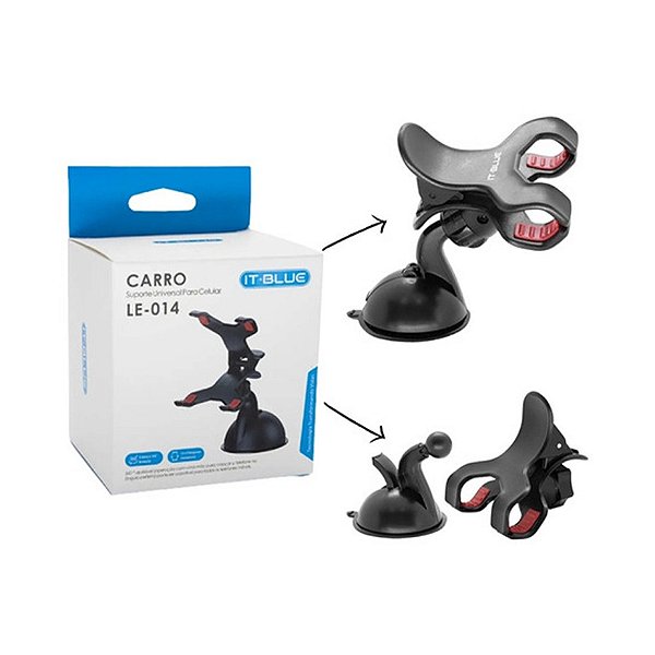 SUPORTE UNIVERSAL PARA CELULAR GPS ESTILO CLIPE FORTE FIXACAO COM VENTOSA (1055)