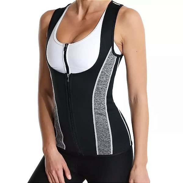 Camiseta Regata Modeladora com Efeito Sauna Redutor de Medidas com Zíper M/G (8