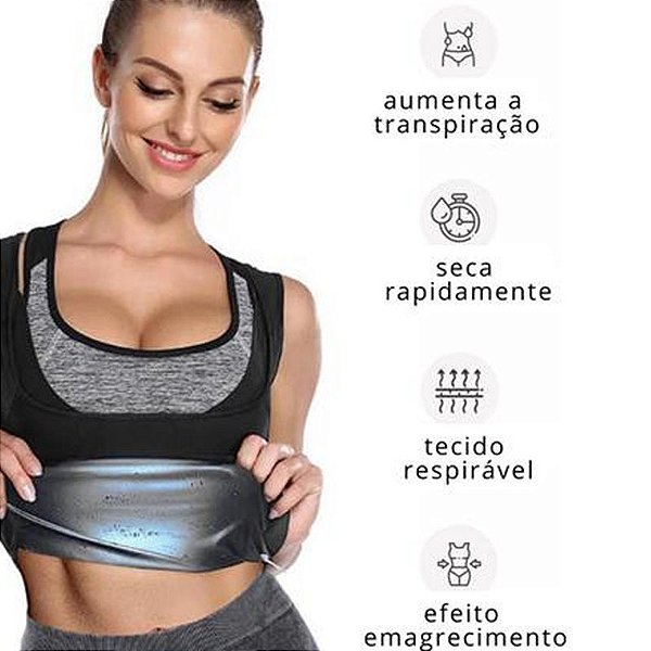 Colete Camiseta Regata Redutor de Medidas Para Mulheres Emagrecimento Rápido Pr