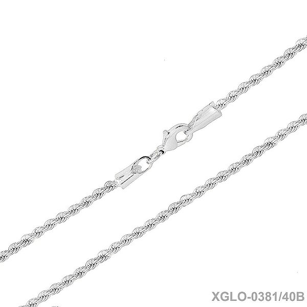Corrente Cordão Baiano Fino 40cm Folheado a Prata