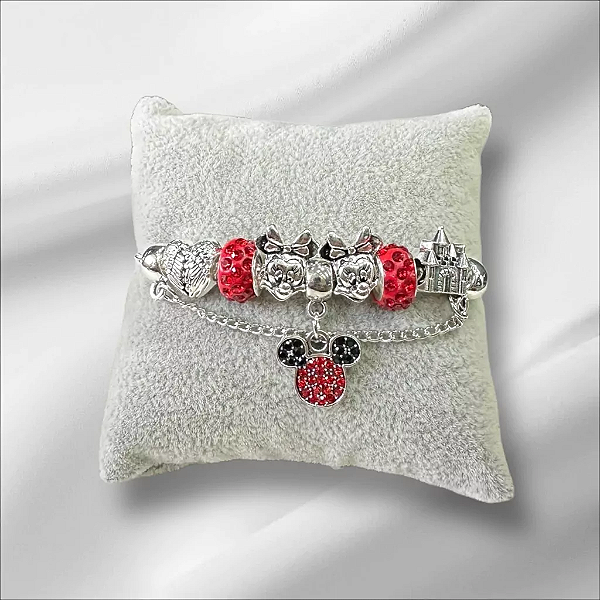 Pulseira Inspiração Pandora Mickey e Minnie
